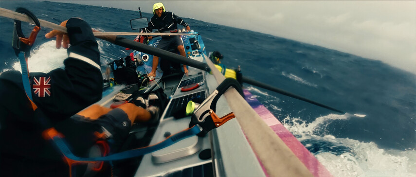 View from the Maclean brothers' rowboat in rough seas